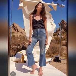 AMO THE HIGH RISE KICK CROP JEANS in TOPANGA